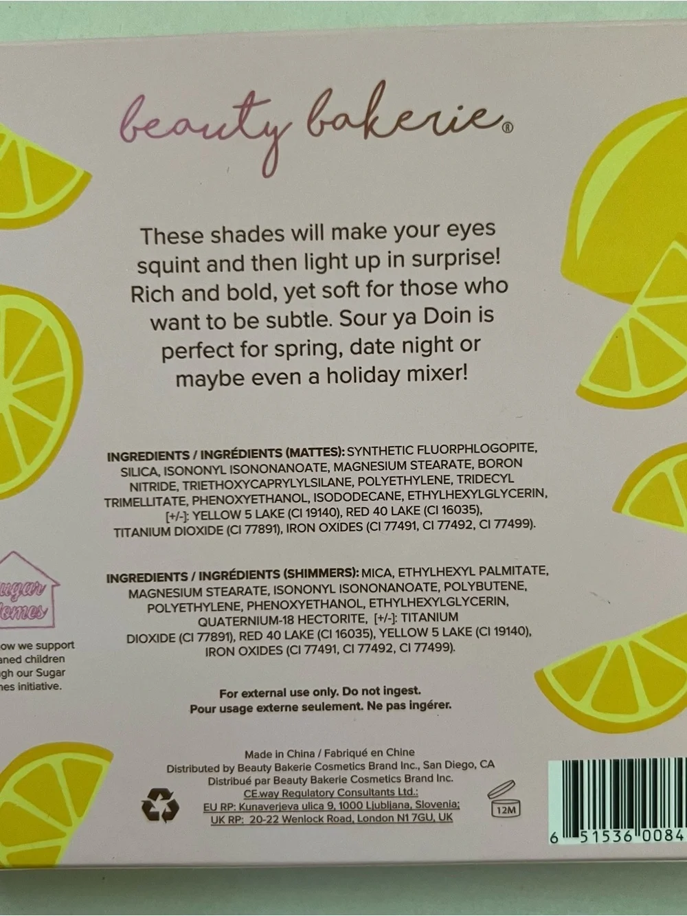 Beauty Bakerie Sour Ya Doin'? 9 Shade Eyeshadow Palette 7 mattes 2 shimmers NWT